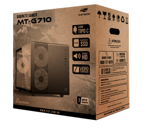 GABINETE AQUARIO C3TECH MT-G710WH BRANCO