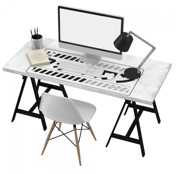 MOUSE PAD GAMER FORCE ONE SKYHAEK KATANA XXL (900x400x3mm) WHITE