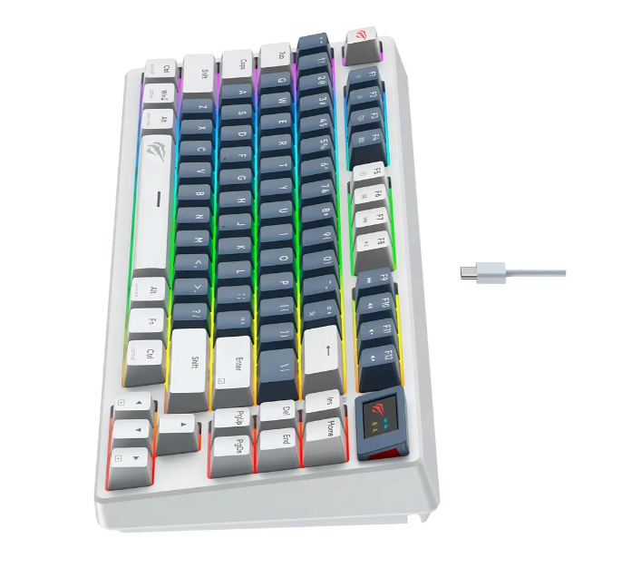 TECLADO HAVIT MECANICO KB884L RU RGB BRANCO