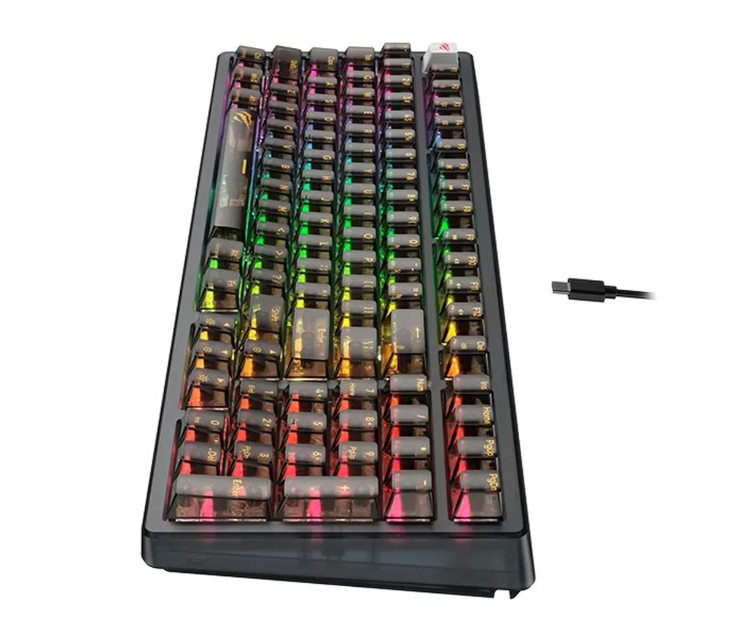 TECLADO HAVIT MECANICO KB875L SWITCH RED PRETO RGB