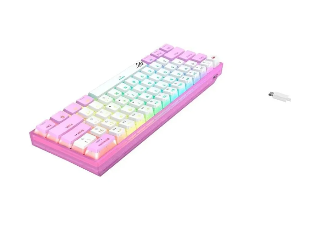 TECLADO HAVIT MECANICO KB877L ROSA 60% RGB SWITCH RED