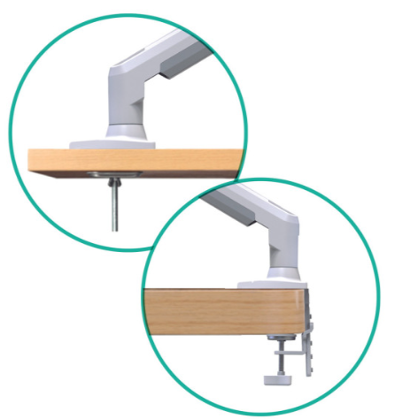 SUPORTE ARTICULADO DE MESA ELG COM PISTAO A GAS 17'' A 35'' POLEGADAS BRANCO