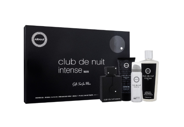 KIT PERFUME ARMAF CLUB DE NUIT INTENSE EAU DE TOILETTE + DESODORANTE + SHAMPOO + BODY SPRAY