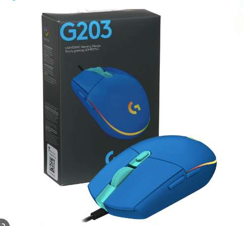 MOUSE GAMER LOGITECH G203 8000 DPI COM RGB AZUL