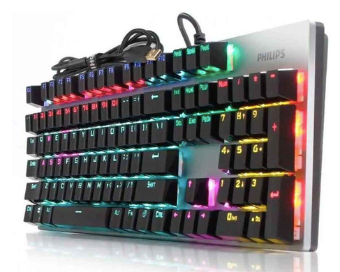 TECLADO GAMER PHILIPS MOMENTUM MECANICO SPK-8404 USB RGB