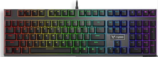 TECLADO GAMER RAPOO MECANICO VPRO V700S ALLOY WIRED USB PRETO RGB