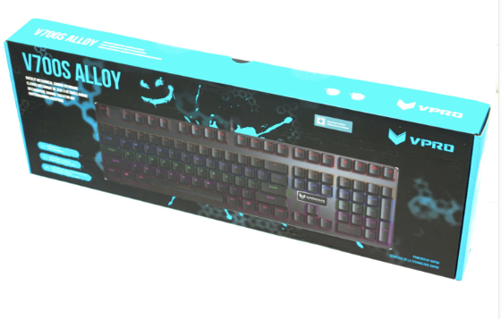 TECLADO GAMER RAPOO MECANICO VPRO V700S ALLOY WIRED USB PRETO RGB