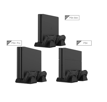 BASE VERTICAL COM COOLER PARA PS4 SLIM/FAT/PRO - DOBE
