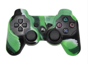 CAPA CASE SILICONE CONTROLE PLAYSTATION 3 - VERDE E PRETO