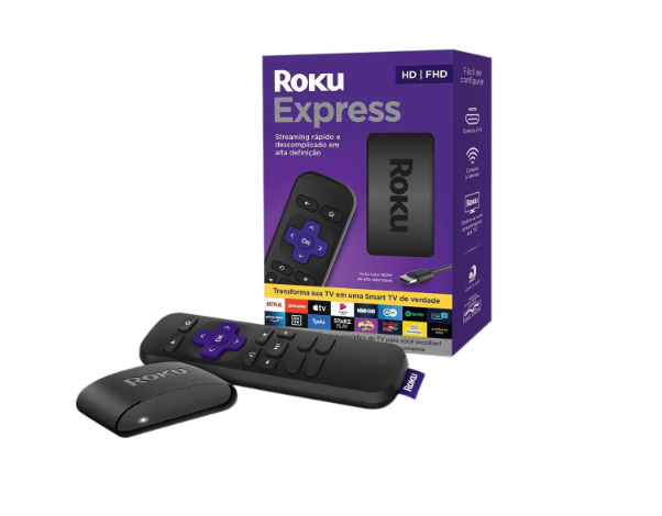 ROKU EXPRESS STREAMING HD COM CONTROLE REMOTO