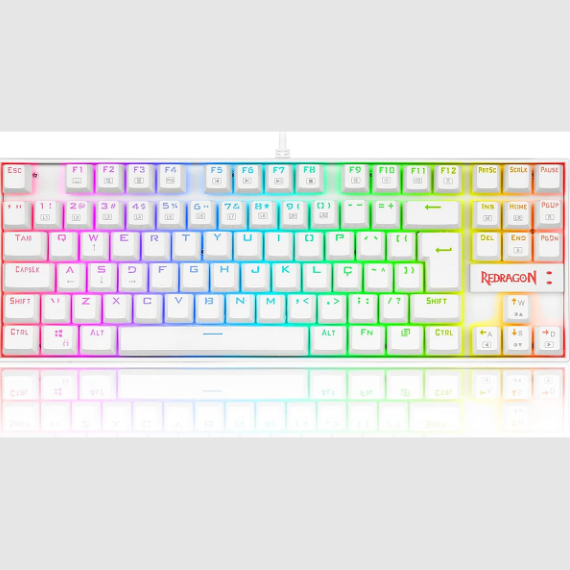 TECLADO GAMER REDRAGON KUMARA RGB BRANCO SWITCH MARROM