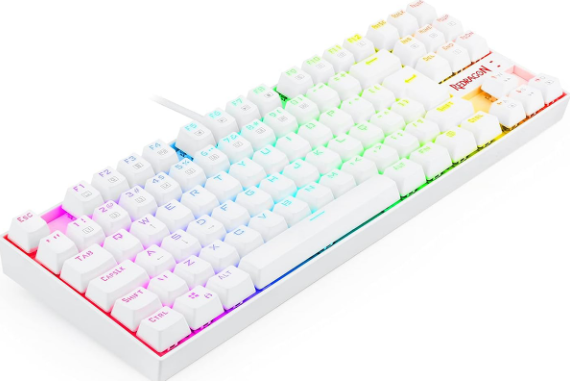 TECLADO GAMER REDRAGON KUMARA RGB BRANCO SWITCH MARROM
