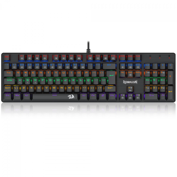 TECLADO GAMER REDRAGON VALHEIM RAINBOW SWITCH MARROM K608