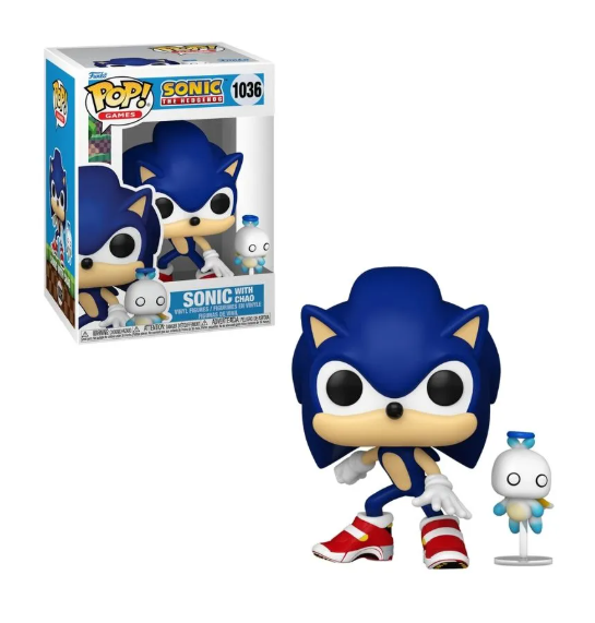 BONECO FUNKO POP SONIC WITH HERO CHAO 1036 - SONIC THE HEDGEHOG