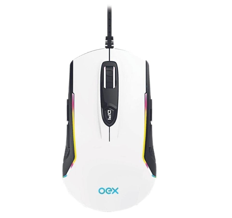 MOUSE GAMER OEX ARCTIC MS 316 10000 DPI RGB BRANCO