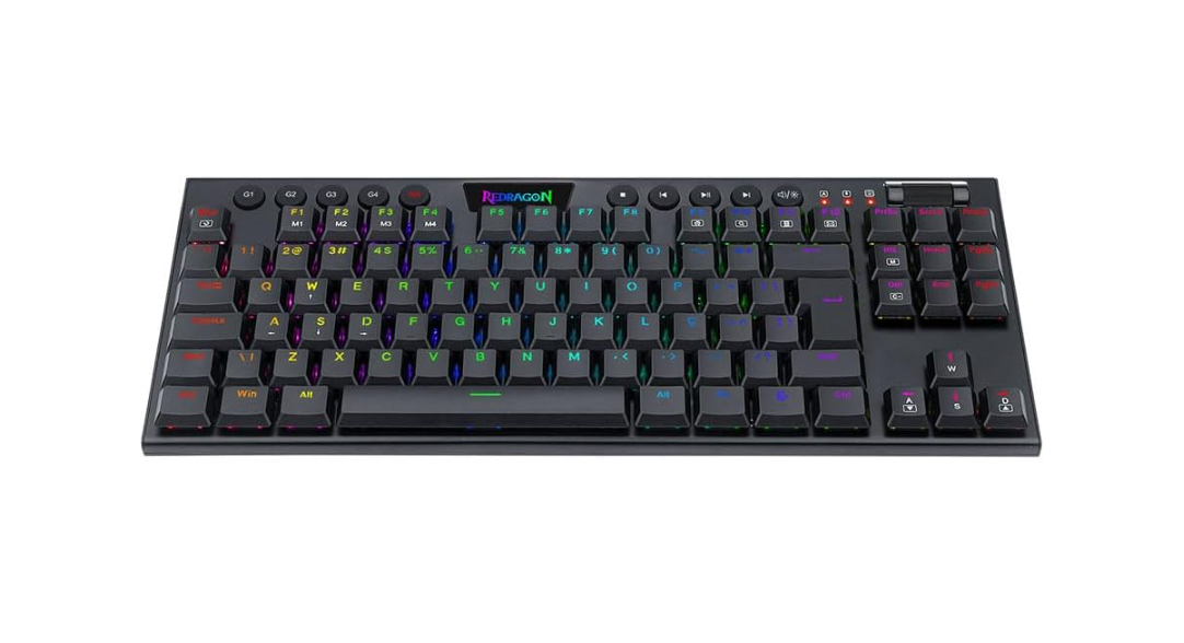 TECLADO GAMER REDRAGON HORUS TKL RGB PRETO SWITCH MARROM - K622