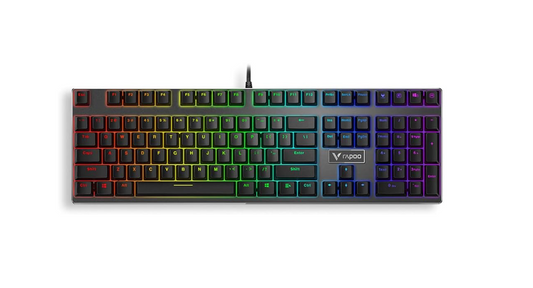 TECLADO GAMER RAPOO MECANICO VPRO V700S ALLOY WIRED USB PRETO RGB