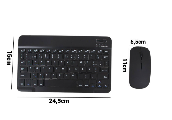 KIT MOUSE E TECLADO SEM FIO BLUETOOTH BRANCO