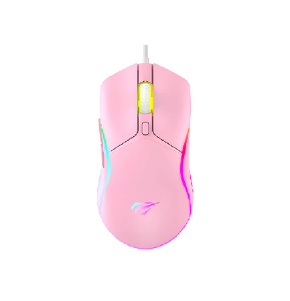 MOUSE GAMER HAVIT MS1029 8000DPI ROSA 6 BOTOES