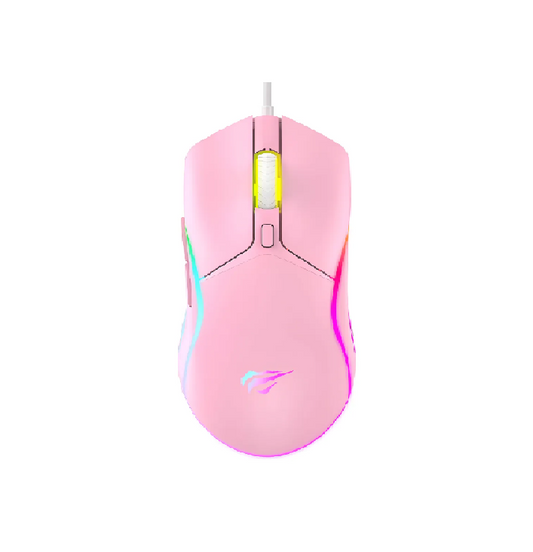 MOUSE GAMER HAVIT MS1029 8000DPI ROSA 6 BOTOES