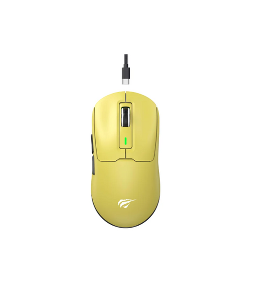 MOUSE GAMER HAVIT MS969E AMARELO 8000DPI WIRELESS BLUETOOTH TIPO C