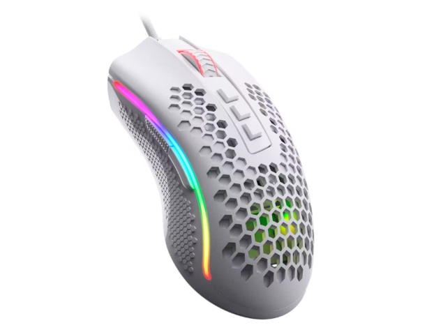 MOUSE GAMER STORM REDRAGON RGB 12400 DPI USB BRANCO