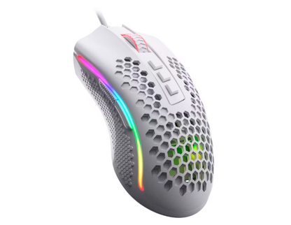 MOUSE GAMER STORM REDRAGON RGB 12400 DPI USB BRANCO