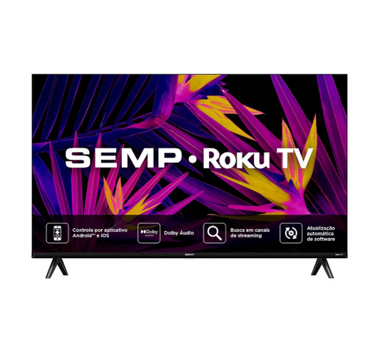 TV SMART LED 32'' SEMP ROKU  R6610 HD WIFI DUAL BAND, PRETO