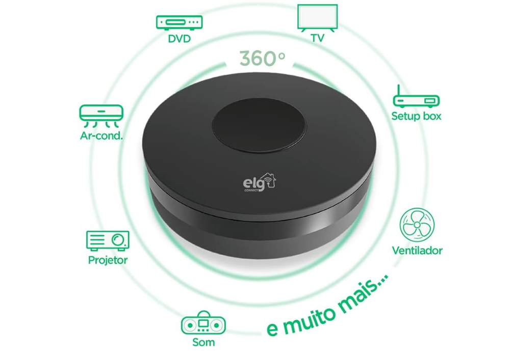 CONTROLE REMOTO UNIVERSAL INTELIGENTE ELG COMPATIVEL COM GOOGLE ASSIT E ALEXA