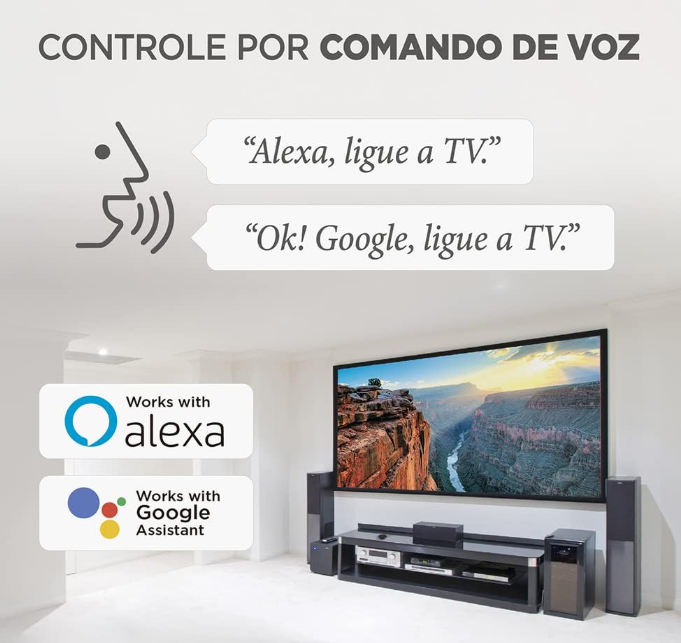 CONTROLE REMOTO UNIVERSAL INTELIGENTE ELG COMPATIVEL COM GOOGLE ASSIT E ALEXA