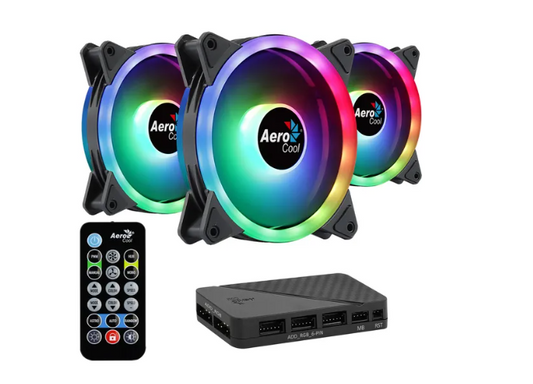 COOLER AEROCOOL DUO 12 PRO KIT COM HUB + CONTROLE