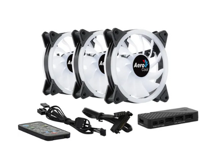 COOLER AEROCOOL DUO 12 PRO KIT COM HUB + CONTROLE