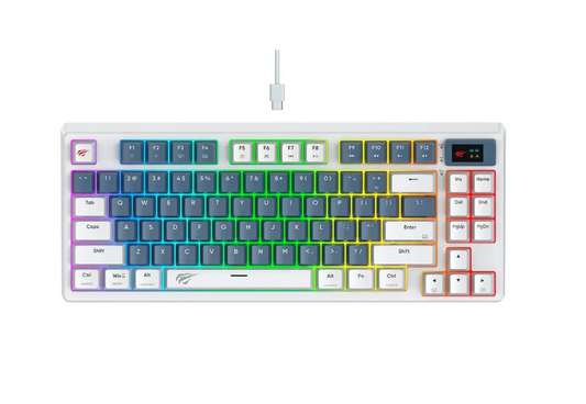 TECLADO HAVIT MECANICO KB884L RU  RGB BRANCO