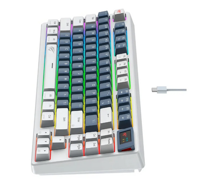 TECLADO HAVIT MECANICO KB884L RU  RGB BRANCO