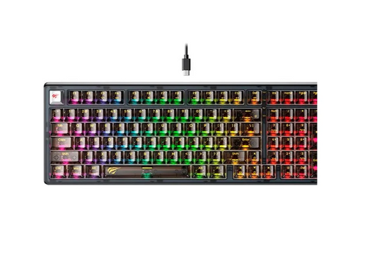 TECLADO HAVIT MECANICO KB875L SWITCH RED PRETO RGB