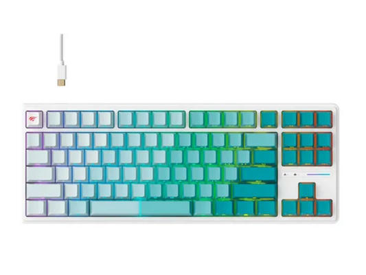 TECLADO HAVIT MECANICO KB901L BRANCO RGB SWITCH RED