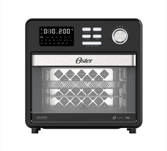 FORNO FRYER OSTER 15L OFOR160 FUNÇÃO TURBO CONVECÇÃO PRETO 220V
