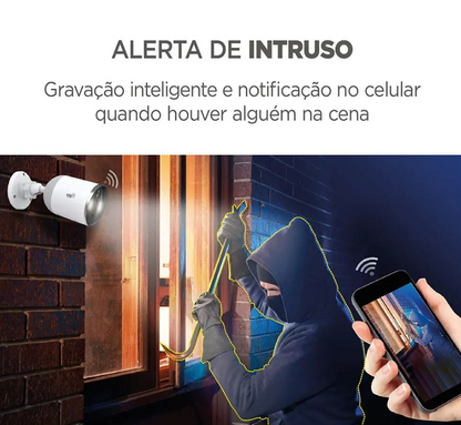 CAMERA EXTERNA INTELIGENTE ELG WIFI FULL COLOR, ALEXA, BRANCO