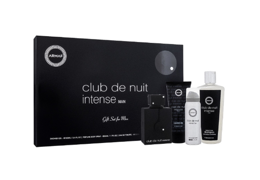 KIT PERFUME ARMAF CLUB DE NUIT INTENSE EAU DE TOILETTE + DESODORANTE + SHAMPOO + BODY SPRAY
