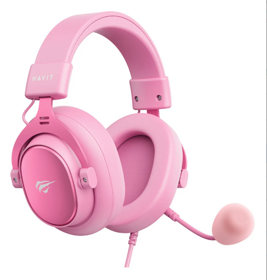 HEADSET GAMER HAVIT H2015SE ROSA MICROFONE REMOVIVEL