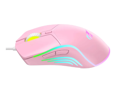 MOUSE GAMER HAVIT MS1029 8000DPI ROSA 6 BOTOES