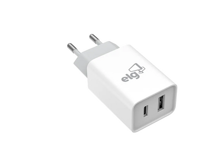 CARREGADOR DE PAREDE CARGA RAPIDA TIPO-C + USB