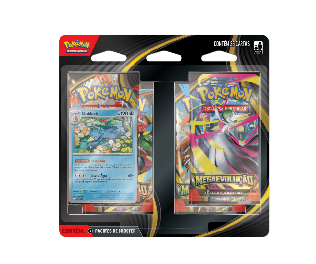 BLISTER QUADRUPLO POKEMON - MEGA EVOLUÇÃO - GOLDUCK