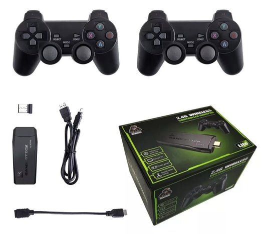 CONSOLE GAME STICK LITE 4K MAIS DE 10.000 JOGOS RETRO - 2 CONTROLES SEM FIO