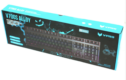 TECLADO GAMER RAPOO MECANICO VPRO V700S ALLOY WIRED USB PRETO RGB