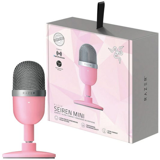 MICROFONE GAMER RAZER SEIREN MINI CONDENSADOR ROSA