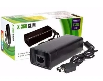 FONTE PARA XBOX 360 SLIM BIVOLT PRETO 2 PINOS
