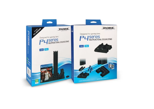 BASE VERTICAL COM COOLER PARA PS4 SLIM/FAT/PRO - DOBE