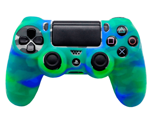 CAPA CASE SILICONE CONTROLE PLAYSTATION 4 - AZUL E VERDE