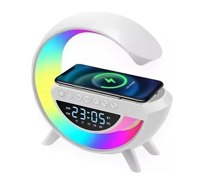 LUMINARIA DE MESA RGB SMART BLUETOOTH WIRELESS CAIXA DE SOM, CARREGADOR POR INDUÇÃO